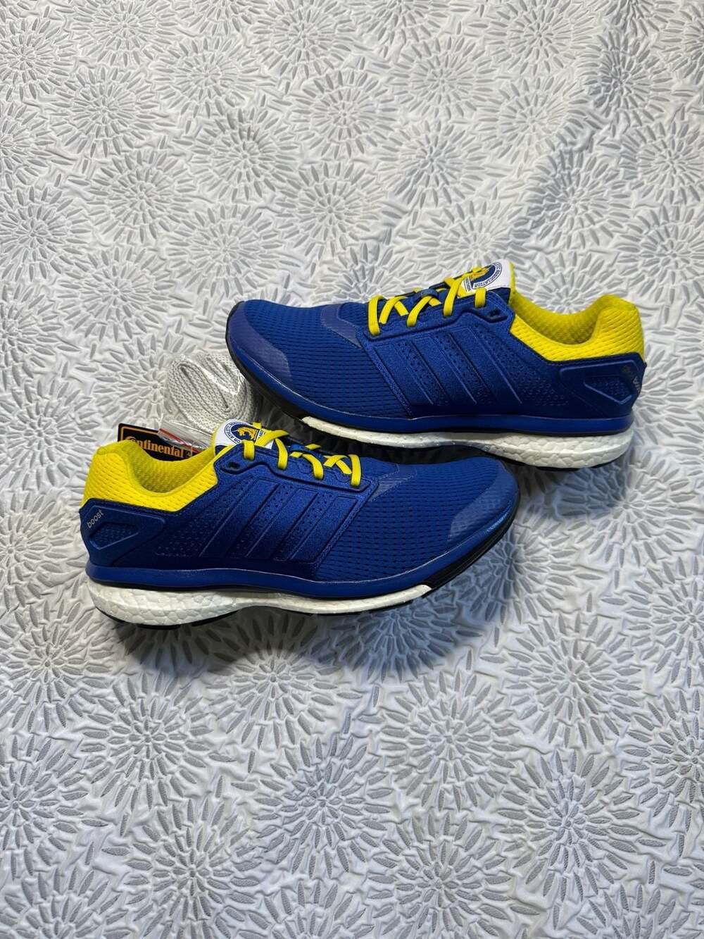 Adidas Supernova Glide 7 Boston Marathon Blue Yellow Running Shoes 10.5M AF3612